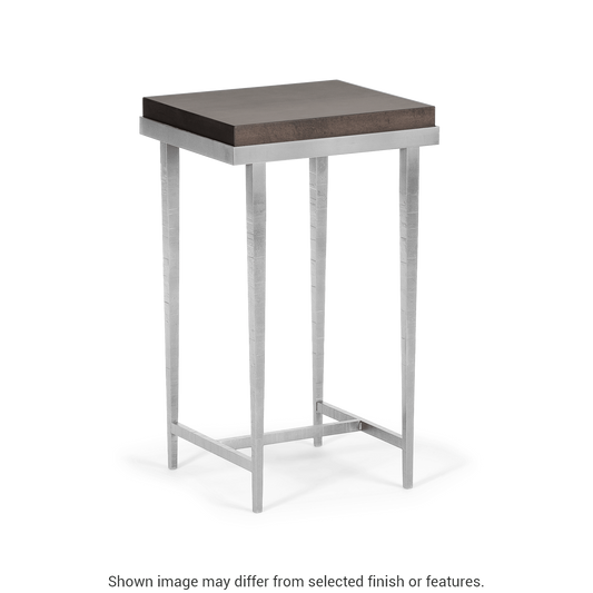 Wick Side Table - Vintage Platinum - Maple Espresso Wood Top Accent by Hubbardton Forge