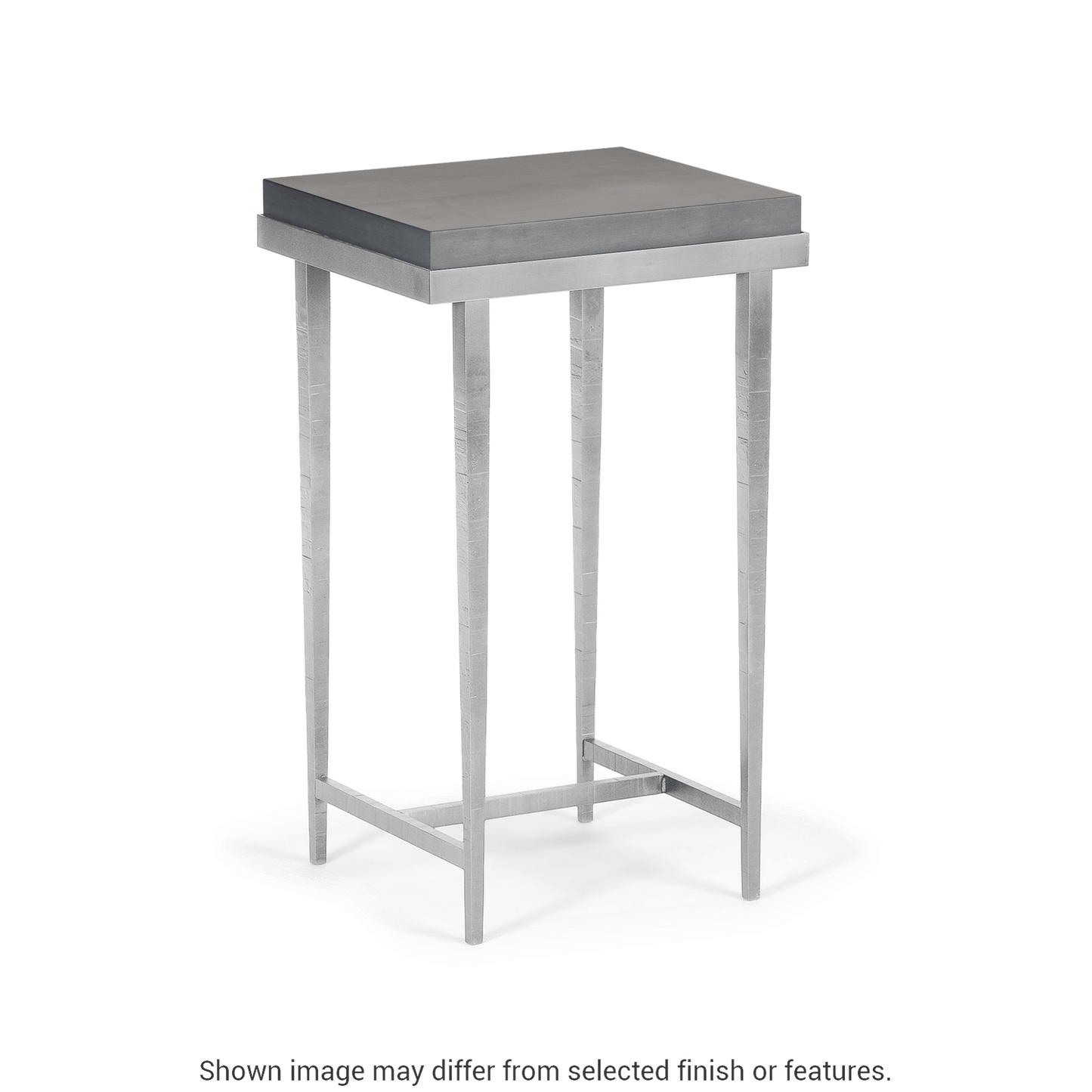 Wick Side Table - Vintage Platinum - Maple Grey Wood Top Accent by Hubbardton Forge
