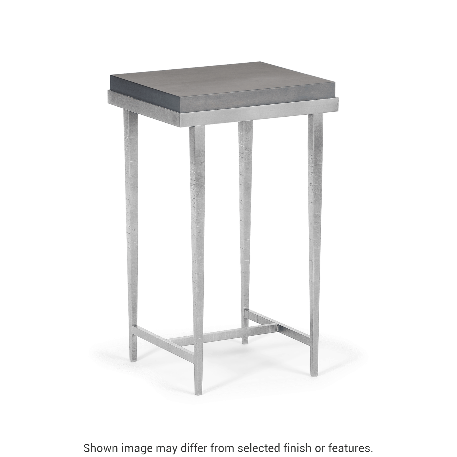 Wick Side Table - Vintage Platinum - Maple Grey Wood Top Accent by Hubbardton Forge