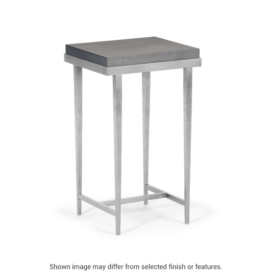 Wick Side Table - Vintage Platinum - Maple Grey Wood Top Accent by Hubbardton Forge