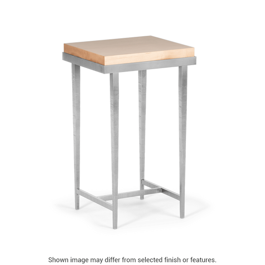 Wick Side Table - Vintage Platinum - Maple Natural Wood Top Accent by Hubbardton Forge