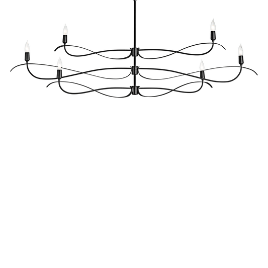 Willow 6-Light Large Chandelier - Black by Hubbardton Forge