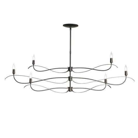 Willow 6-Light Large Chandelier - Dark Smoke by Hubbardton Forge