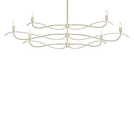 Willow 6-Light Large Chandelier - Modern Brass by Hubbardton Forge