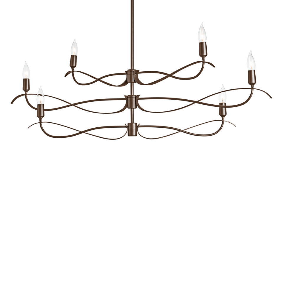 Willow 6-Light Small Chandelier - Bronze by Hubbardton Forge