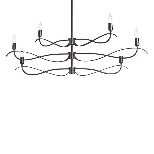 Willow 6-Light Small Chandelier - Dark Smoke by Hubbardton Forge
