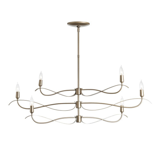 Willow 6-Light Small Chandelier - Soft Gold by Hubbardton Forge
