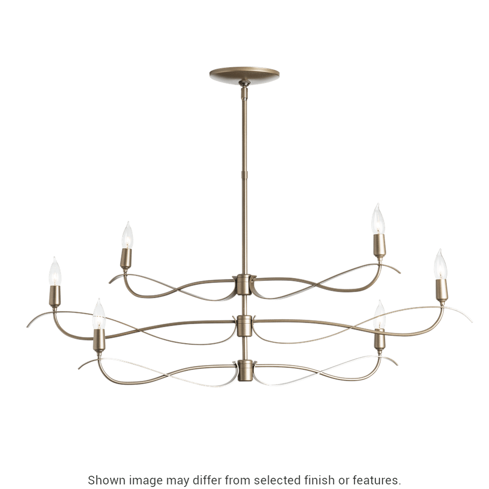Willow 6-Light Small Chandelier - White by Hubbardton Forge