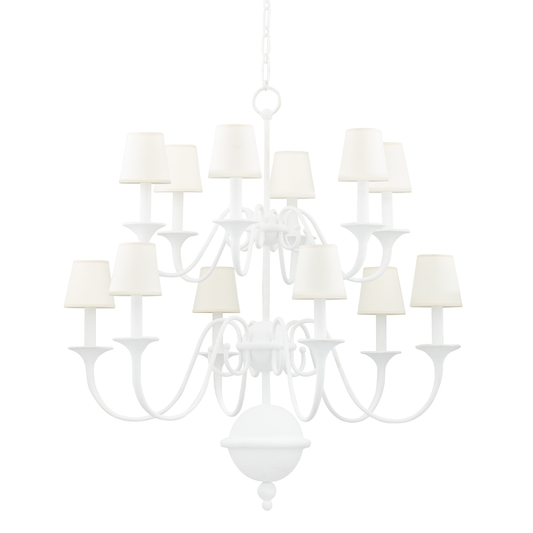 Windsor Chandelier - 12-Light - White Plaster by Hudson Valley Lighting