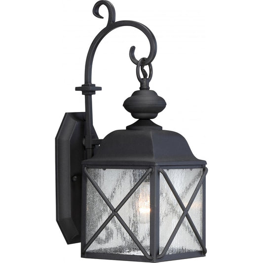 Wingate - 1 Light - 6" Wall Lantern with Clear Seed Glass - Textured Black Finish - Satco 60-5621