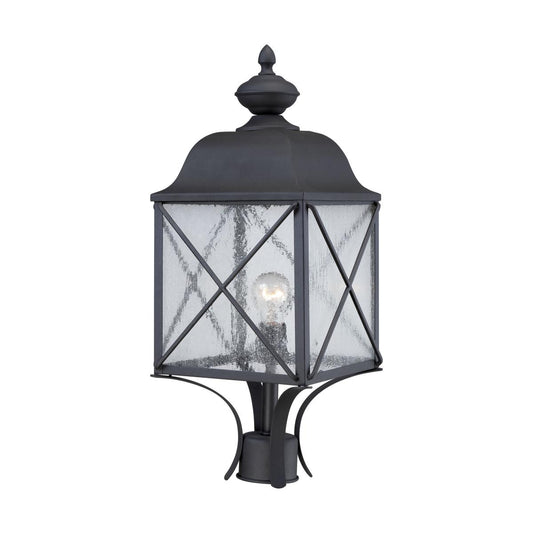Wingate - 1 Light - Post Lantern with Clear Seed Glass - Textured Black Finish - Satco 60-5625