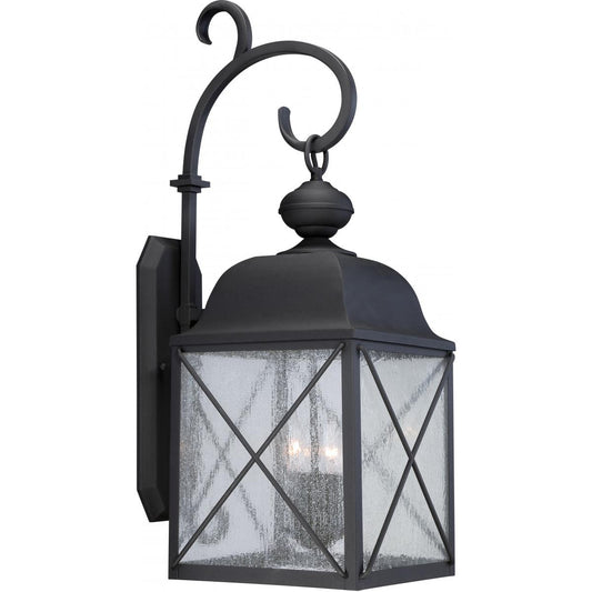 Wingate - 3 Light - 30'' Wall Lantern with Clear Seed Glass - Textured Black Finish - Satco 60-5623