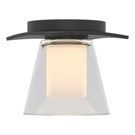 Wren Flush Mount - Black - Opal and Clear Glass by Hubbardton Forge