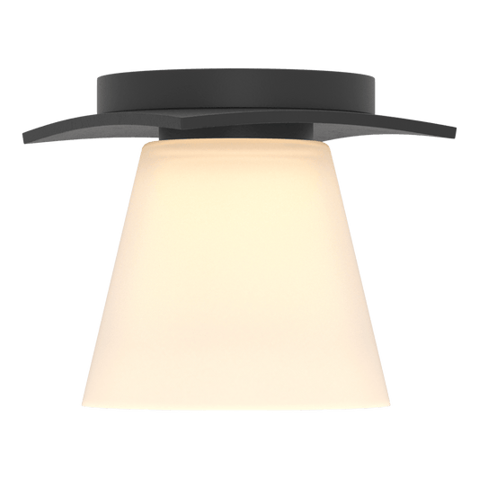Wren Flush Mount - Black - Opal Glass by Hubbardton Forge