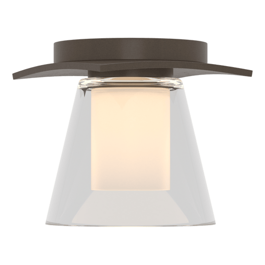 Wren Flush Mount - Bronze - Opal and Clear Glass by Hubbardton Forge