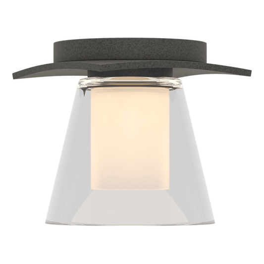 Wren Flush Mount - Natural Iron - Opal and Clear Glass by Hubbardton Forge