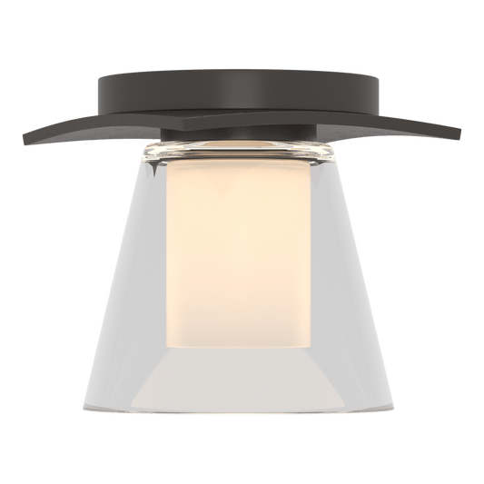 Wren Flush Mount - Oil Rubbed Bronze - Opal and Clear Glass by Hubbardton Forge