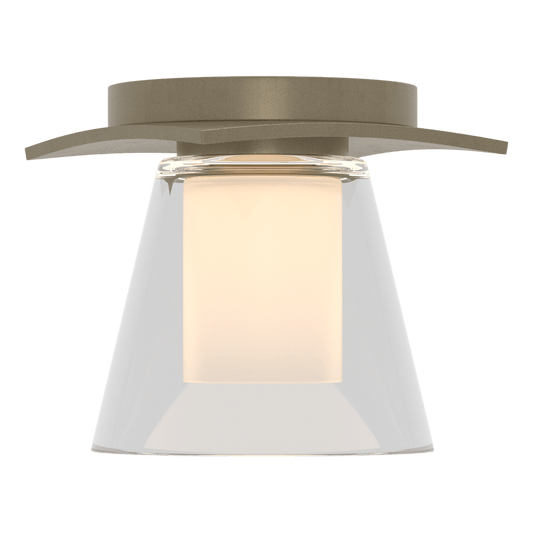 Wren Flush Mount - Soft Gold - Opal and Clear Glass by Hubbardton Forge