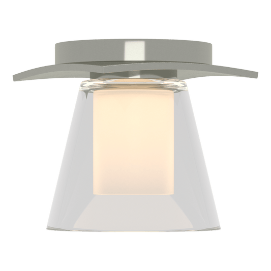 Wren Flush Mount - Sterling - Opal and Clear Glass by Hubbardton Forge
