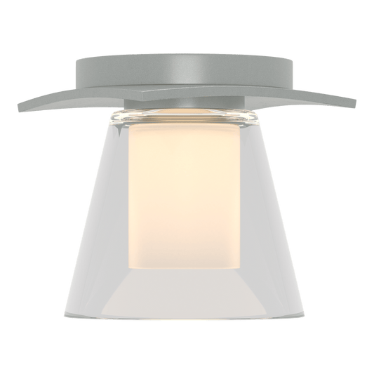 Wren Flush Mount - Vintage Platinum - Opal and Clear Glass by Hubbardton Forge