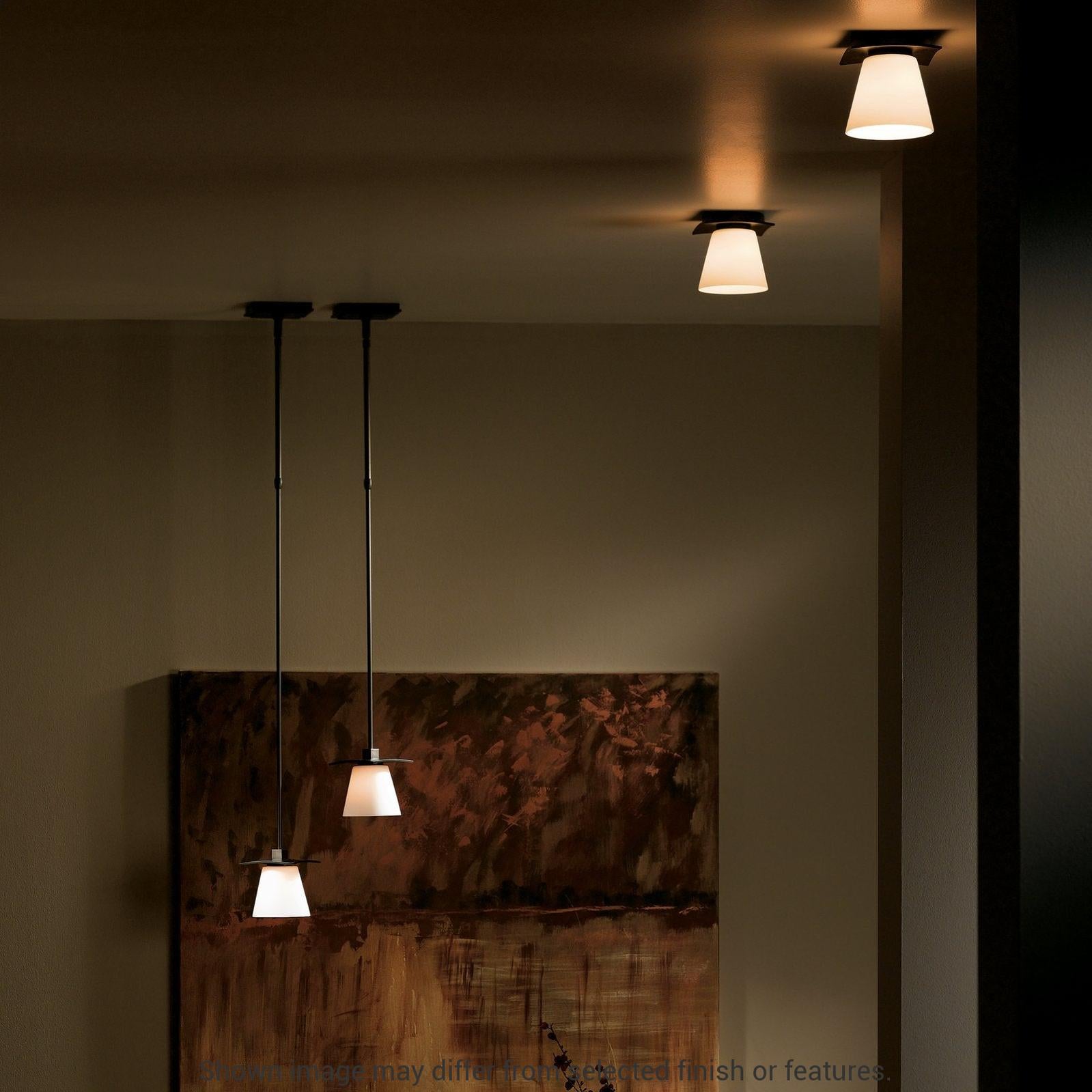 Wren Flush Mount - White - Opal and Clear Glass by Hubbardton Forge