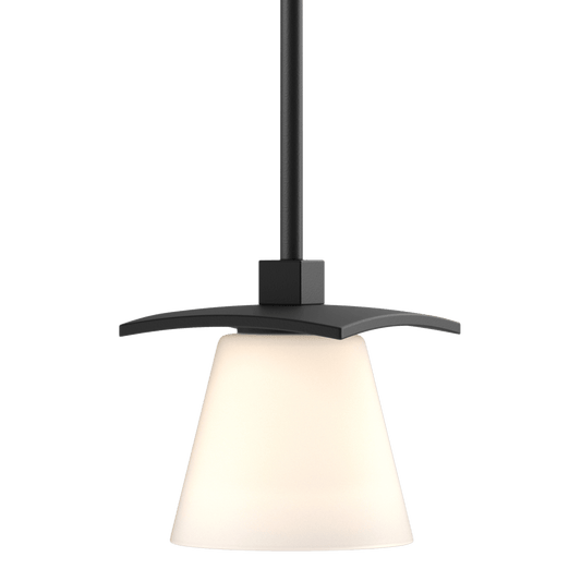 Wren Mini Pendant - Black - Opal Glass by Hubbardton Forge