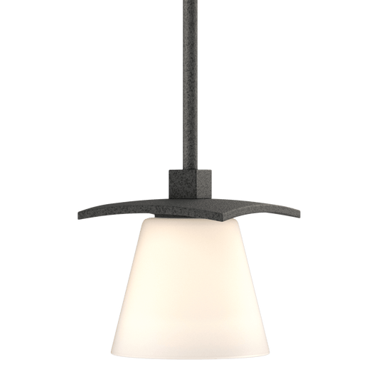 Wren Mini Pendant - Natural Iron - Opal Glass by Hubbardton Forge