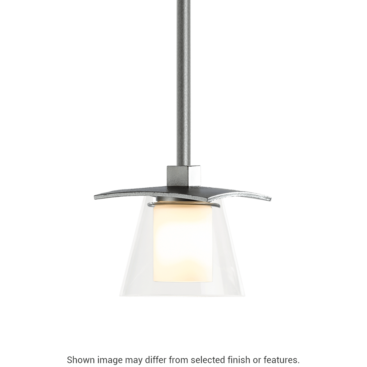 Wren Mini Pendant - White - Opal and Clear Glass by Hubbardton Forge