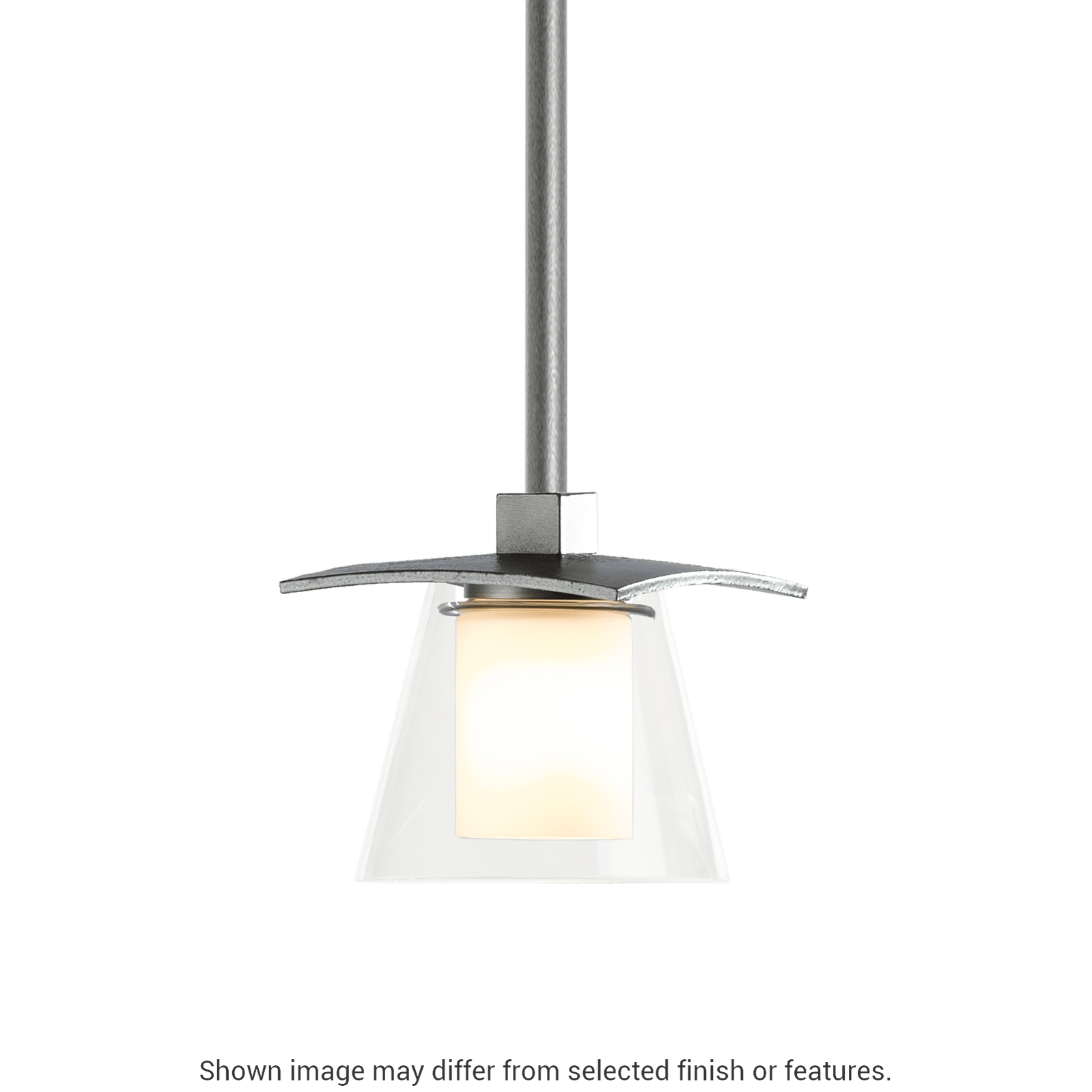 Wren Mini Pendant - White - Opal and Clear Glass by Hubbardton Forge
