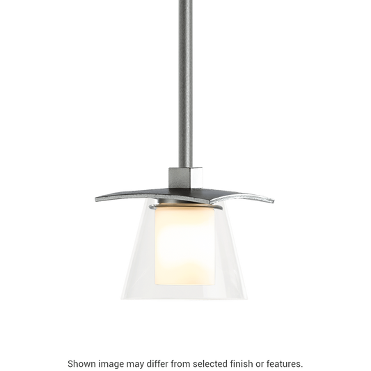 Wren Mini Pendant - White - Opal and Clear Glass by Hubbardton Forge