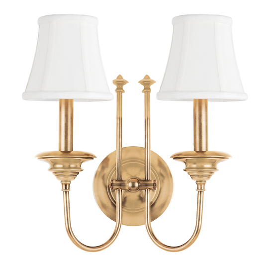 Yorktown Wall Sconce - 2-Light - Aged Brass by Hudson Valley Lighting